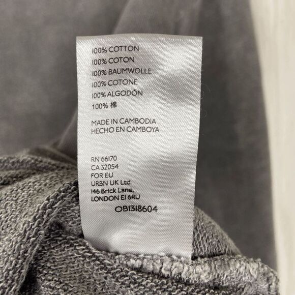 Anthropologie Pilcro Sun Washed Oversized Sweatshirt Women's Gray Size XS Petite - Picture 6 of 6